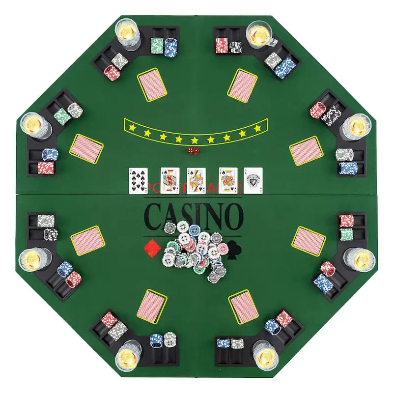 Tavolo da poker pieghevole da 48 pollici per 8 giocatori di Texas Hold'em - Vedi dettagli