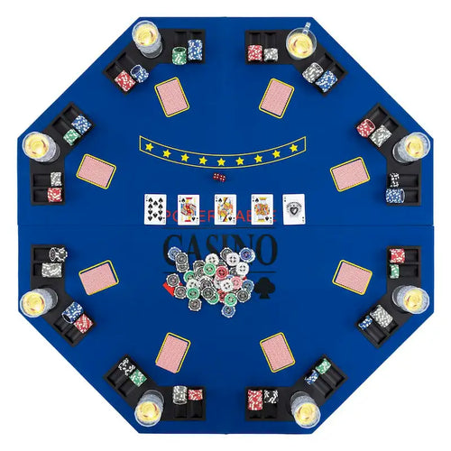 Tavolo da poker pieghevole da 48 pollici per 8 giocatori di Texas Hold'em - Vedi dettagli