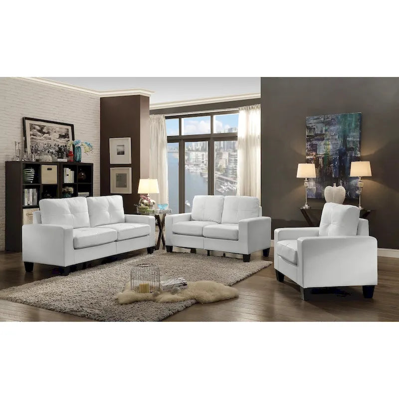 Divano dritto con braccioli svasati in similpelle largo 71 pollici - 32L x 71W x 36H