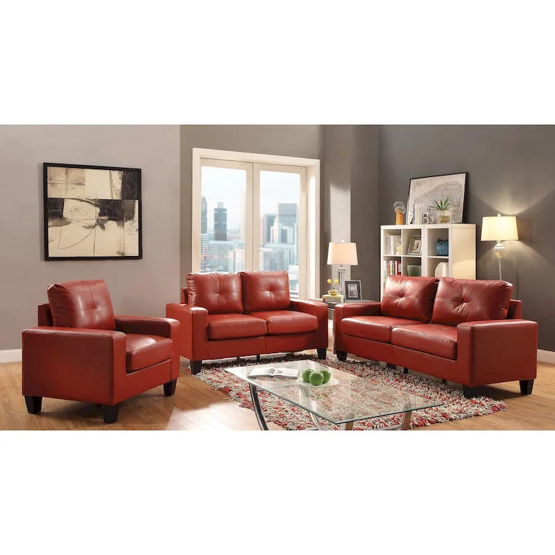Divano dritto con braccioli svasati in similpelle largo 71 pollici - 32L x 71W x 36H