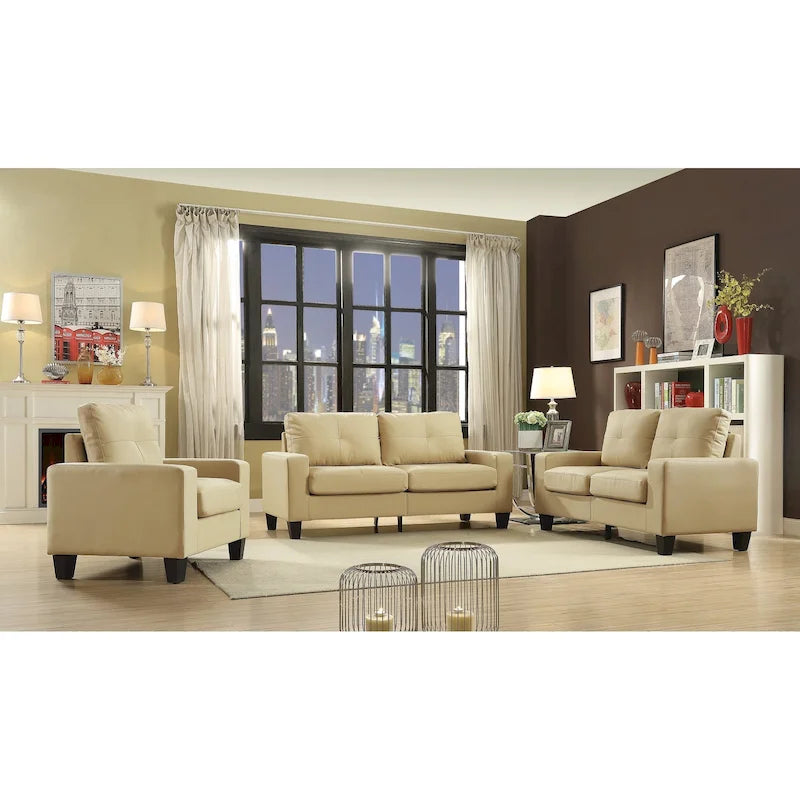 Divano dritto con braccioli svasati in similpelle largo 71 pollici - 32L x 71W x 36H