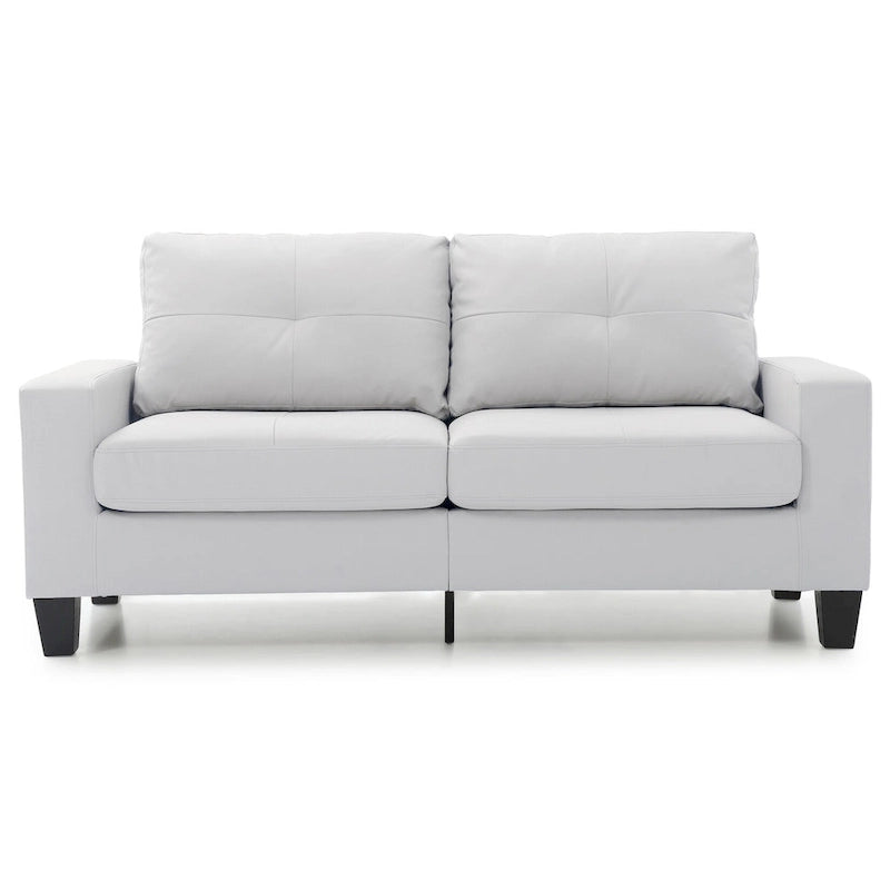 Divano dritto con braccioli svasati in similpelle largo 71 pollici - 32L x 71W x 36H