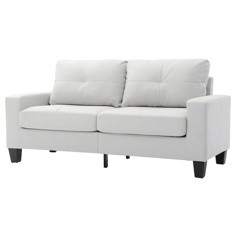 Divano dritto con braccioli svasati in similpelle largo 71 pollici - 32L x 71W x 36H