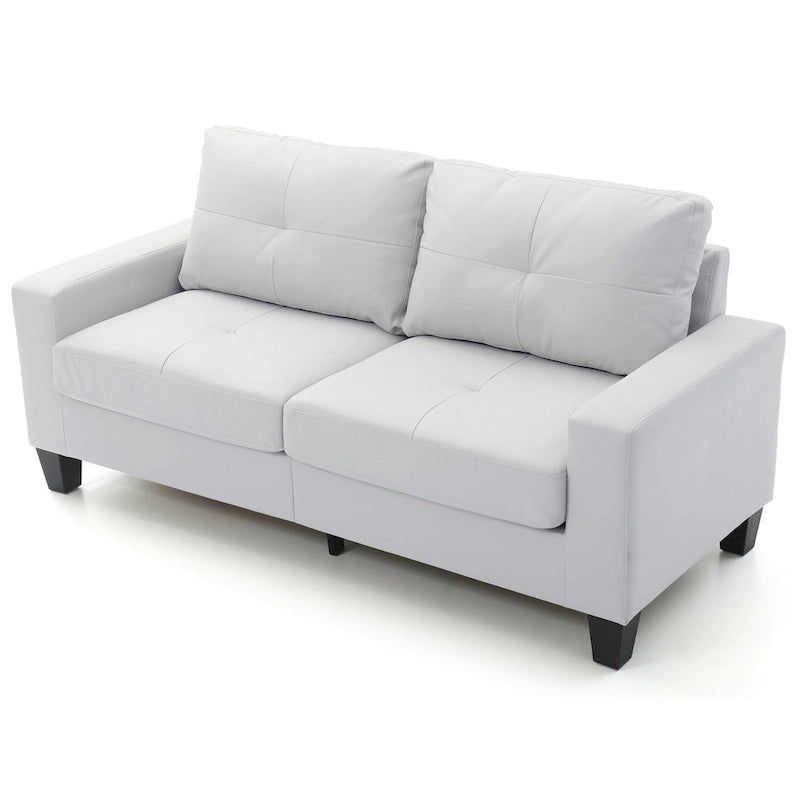 Divano dritto con braccioli svasati in similpelle largo 71 pollici - 32L x 71W x 36H