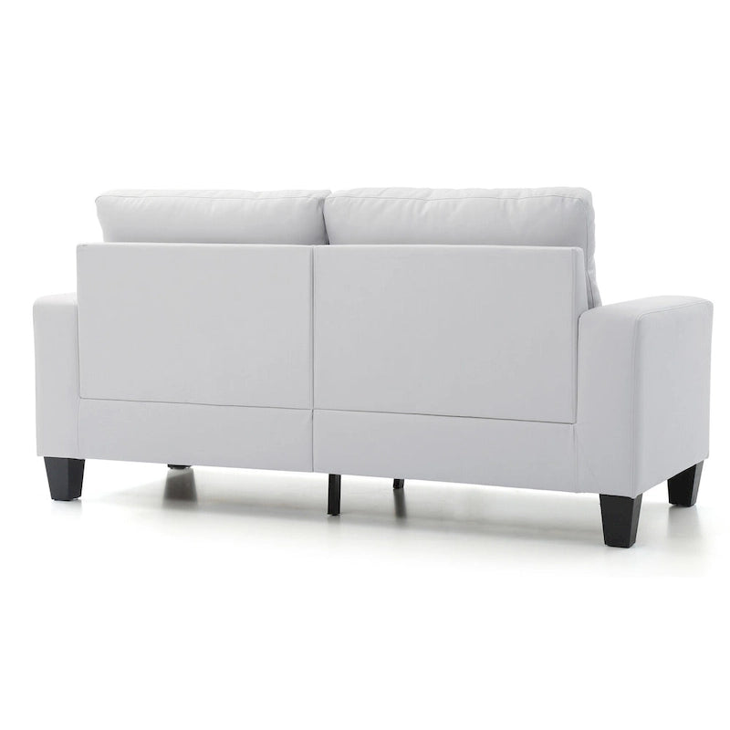 Divano dritto con braccioli svasati in similpelle largo 71 pollici - 32L x 71W x 36H