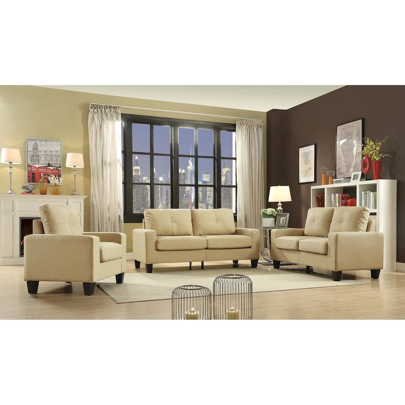 Divano dritto con braccioli svasati in similpelle largo 71 pollici - 32L x 71W x 36H