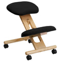 Sedia da ufficio inginocchiabile ergonomica in legno con rotelle in tessuto