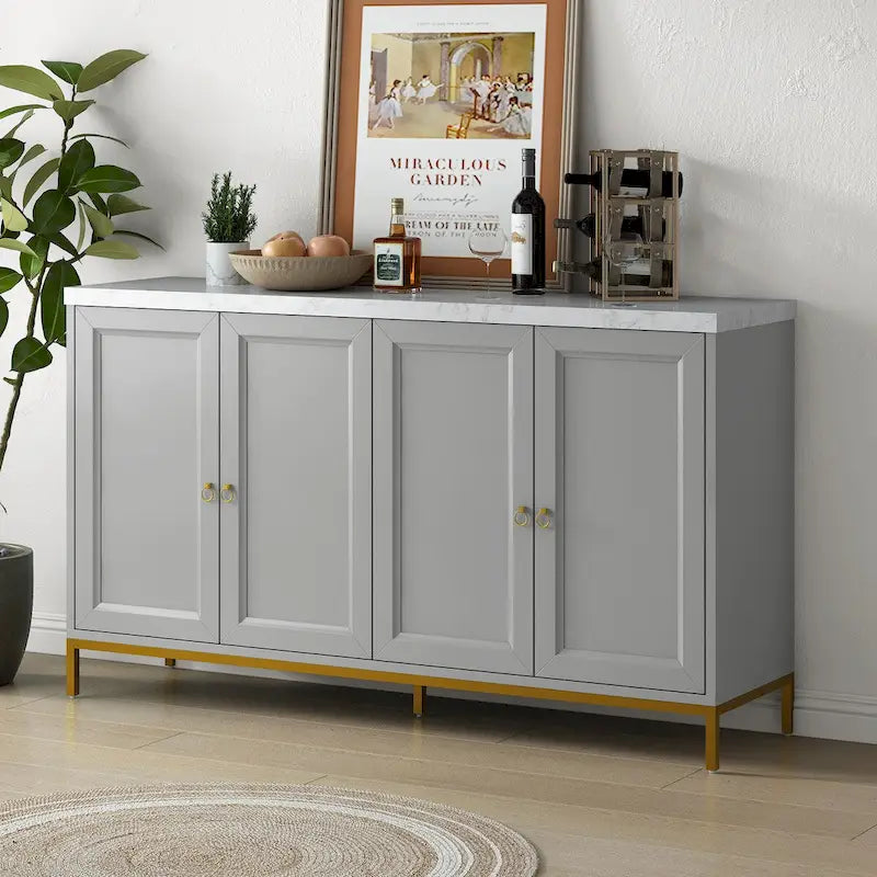 Credenza con spazio contenitivo extra large e maniglie in metallo