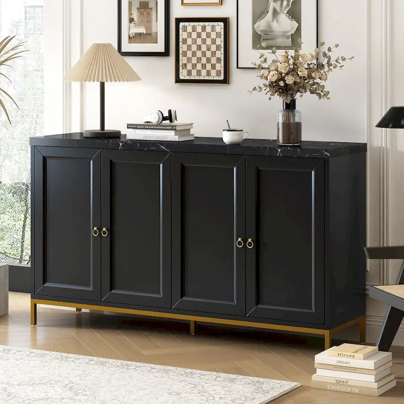 Credenza con spazio contenitivo extra large e maniglie in metallo